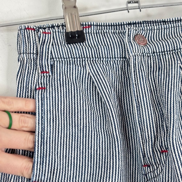 VTG 90s Little Levis Railroad Stripe Pants 7 Patches Jogger Parachute USA Made - Picture 5 of 13
